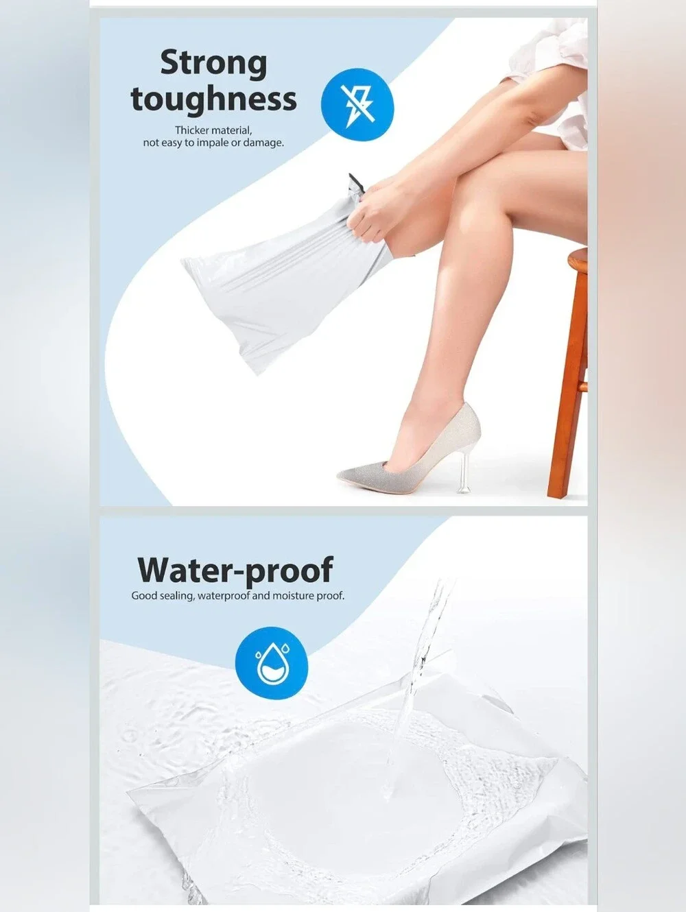 20 White Self-Seal Poly Mailer Bags